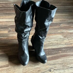 Black  Knee-High Boots